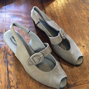 Arche nubuck Peep Toe Slingback Shoes size 39